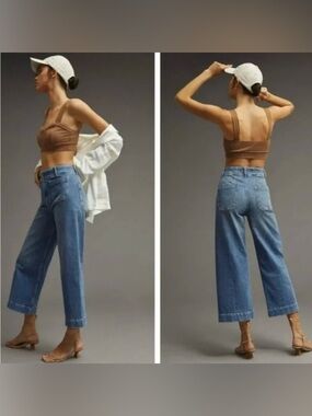 PILCRO The Skipper Wide Leg Cropped Jeans Sz 23